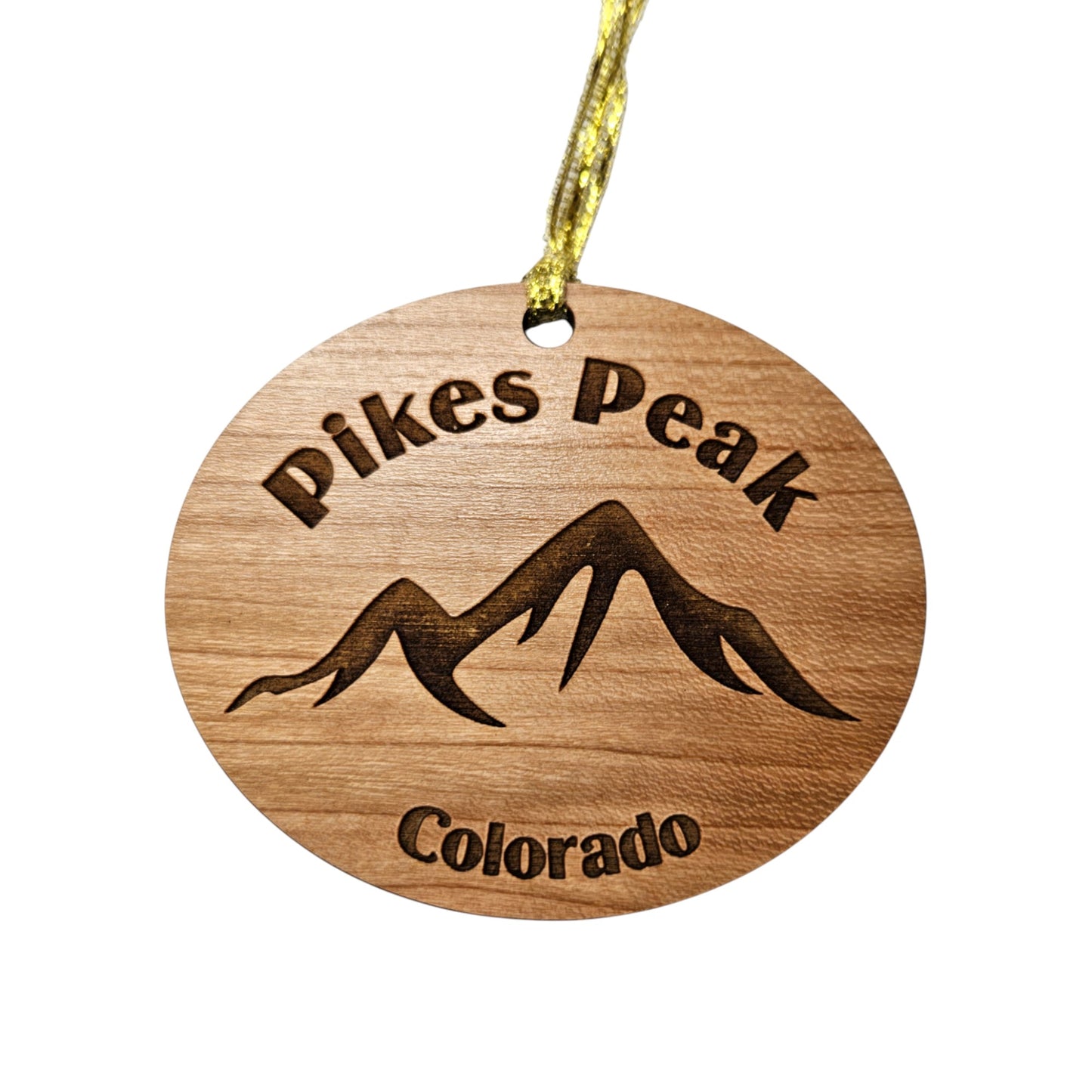 Pikes Peak Ornament Handmade Wood Colorado Souvenir - 15153