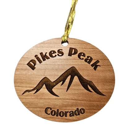 Pikes Peak Ornament Handmade Wood Colorado Souvenir - 15153