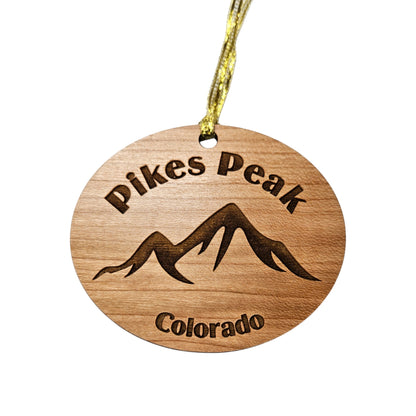 Pikes Peak Ornament Handmade Wood Colorado Souvenir - 15153