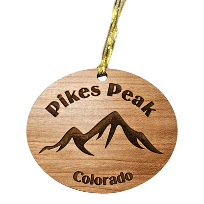 Pikes Peak Ornament Handmade Wood Colorado Souvenir - 15153