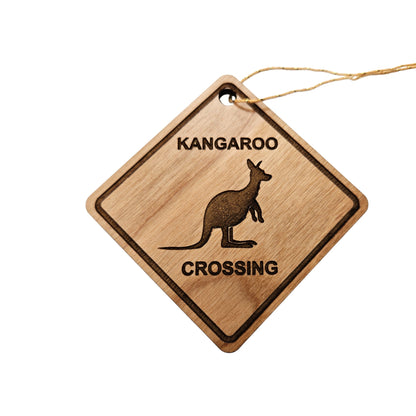 Kangaroo Crossing Ornament -  Wood Souvenir - 15222
