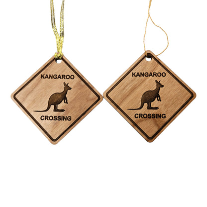 Kangaroo Crossing Ornament -  Wood Souvenir - 15222