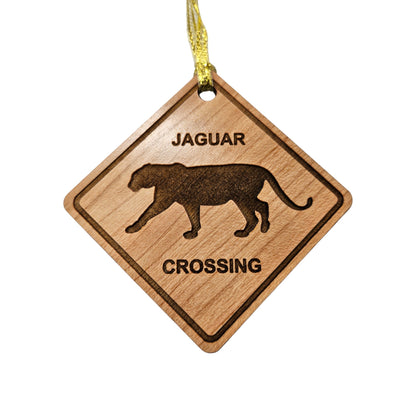 Jaguar Crossing Ornament - Wood Souvenir - 15223