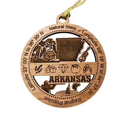 Arkansas Wood Ornament - Souvenir Collage - 15625