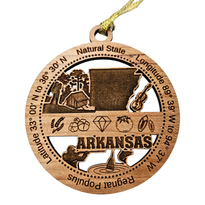 Arkansas Wood Ornament - Souvenir Collage - 15625
