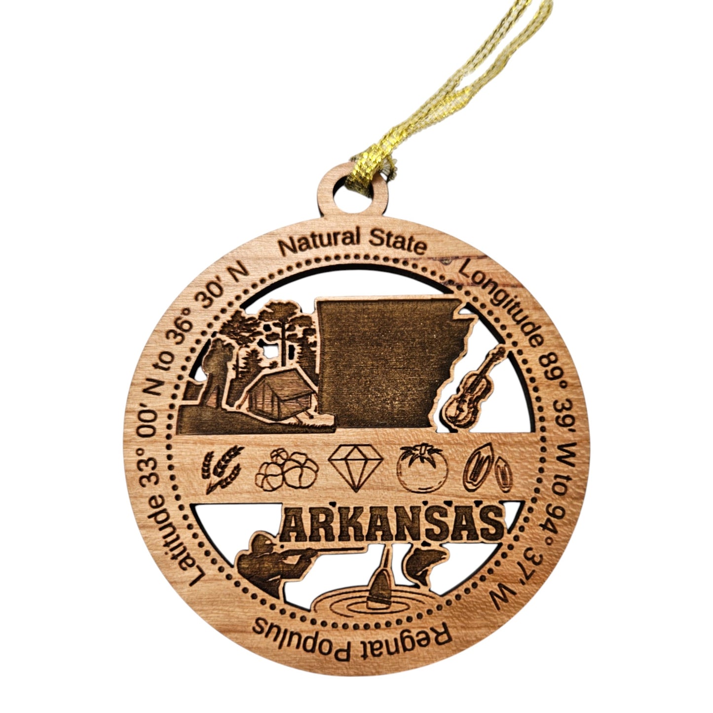 Arkansas Wood Ornament - Souvenir Collage - 15625