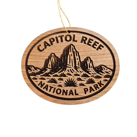 Capitol Reef National Park Cathedral Valley Ornament Handmade Wood Souvenir Utah - 15792