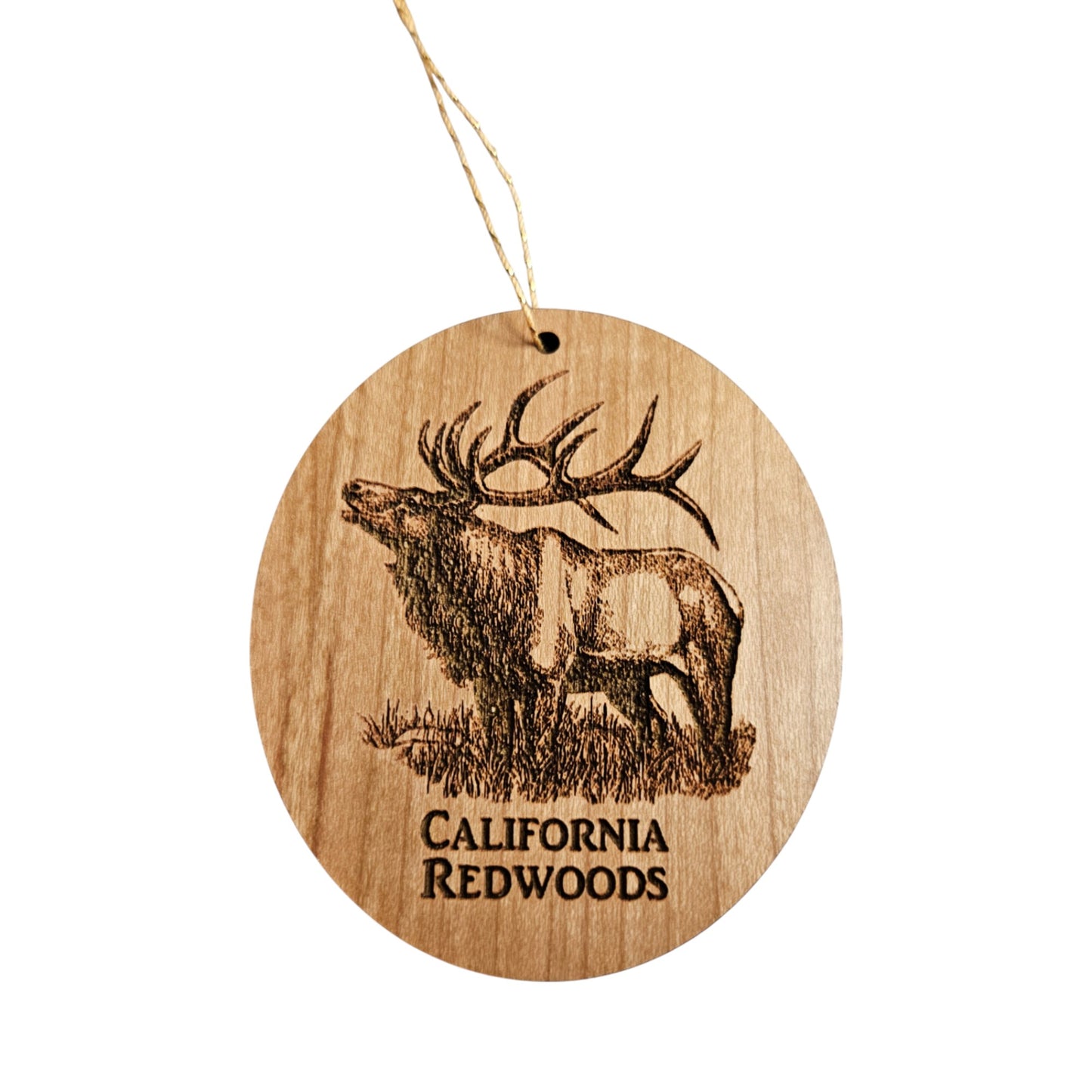 Elk California Redwoods Ornament - Wood Souvenir - 15812