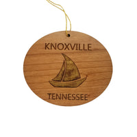 Knoxville Tennessee Ornament - Handmade Wood Ornament - TN Souvenir Sailing Sailboat - Christmas Ornament 3 Inch