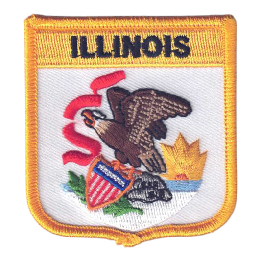 ILLINOIS medium flag shield souvenir or uniform embroidered patch - 1655