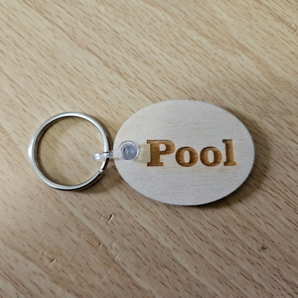 Pool Wood Keychain Key Ring Keychain Gift - Key Chain Key Tag Key Ring Key