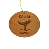 Kauai Hawaii Ornament - Handmade Wood Ornament - HI Whale Tail Whale Watching - Christmas Ornament 3 Inch