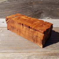 Wood Valet Box Curly Redwood Tree Engraved Rustic Handmade CA Storage #589 Handcrafted Christmas Gift Engagement Gift for Men Jewelry