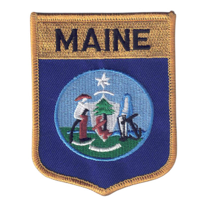 MAINE Lg Flag Shield Souvenir Patch - 1952
