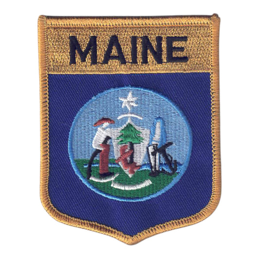 MAINE Lg Flag Shield Souvenir Patch - 1952