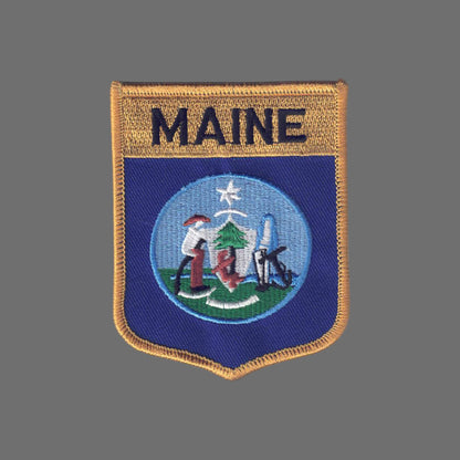 MAINE Lg Flag Shield Souvenir Patch - 1952