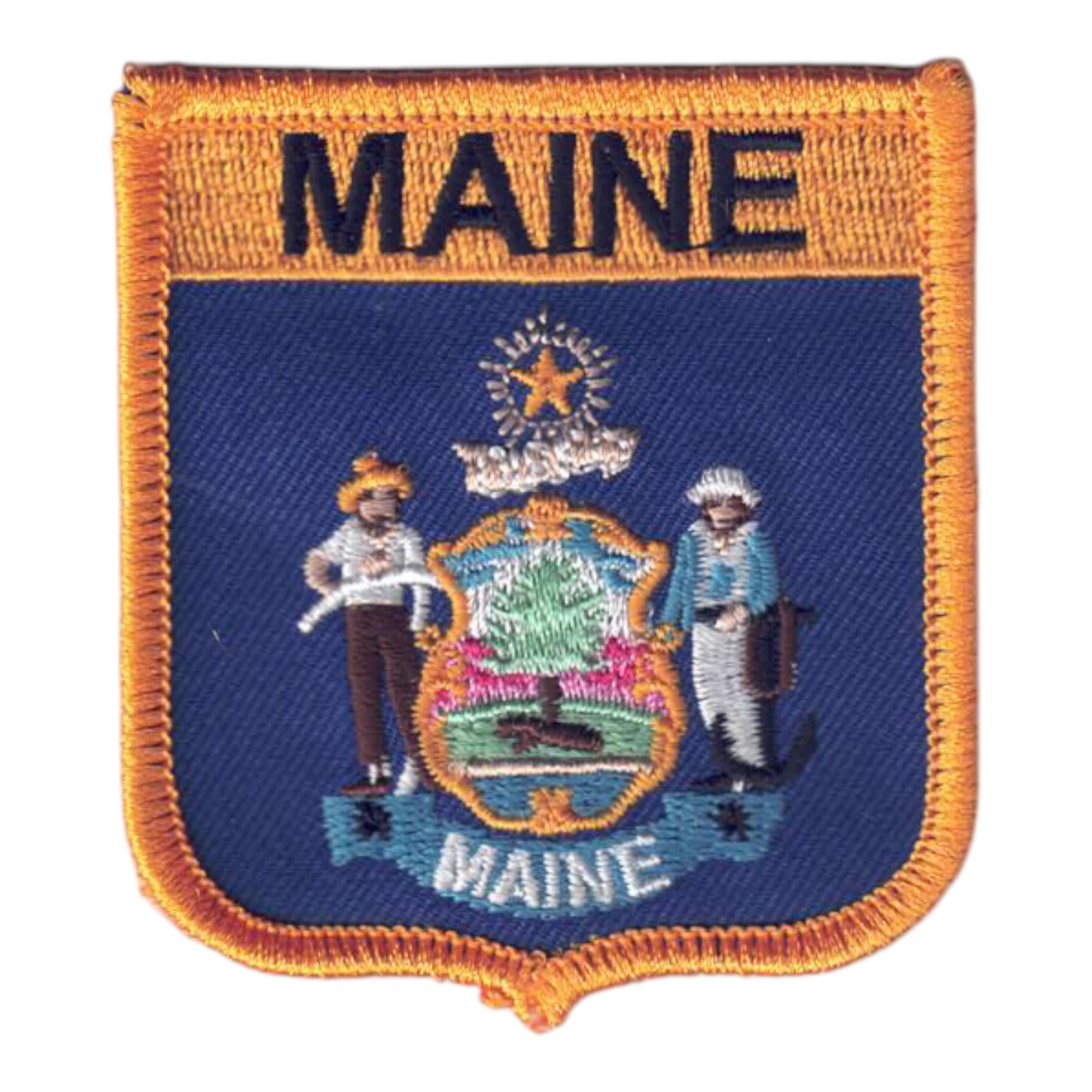 MAINE Med Flag Shield Souvenir Patch - 1955