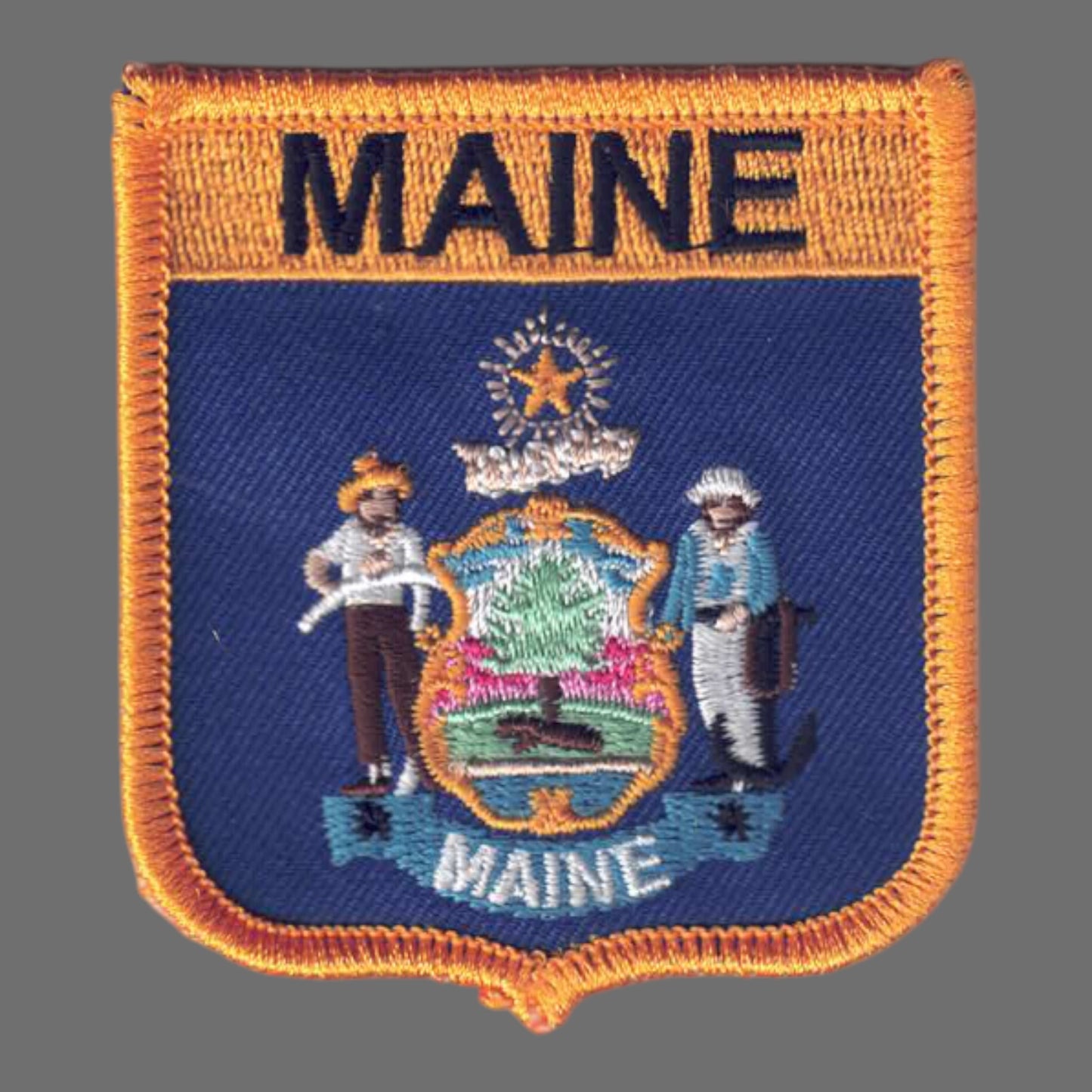MAINE Med Flag Shield Souvenir Patch - 1955