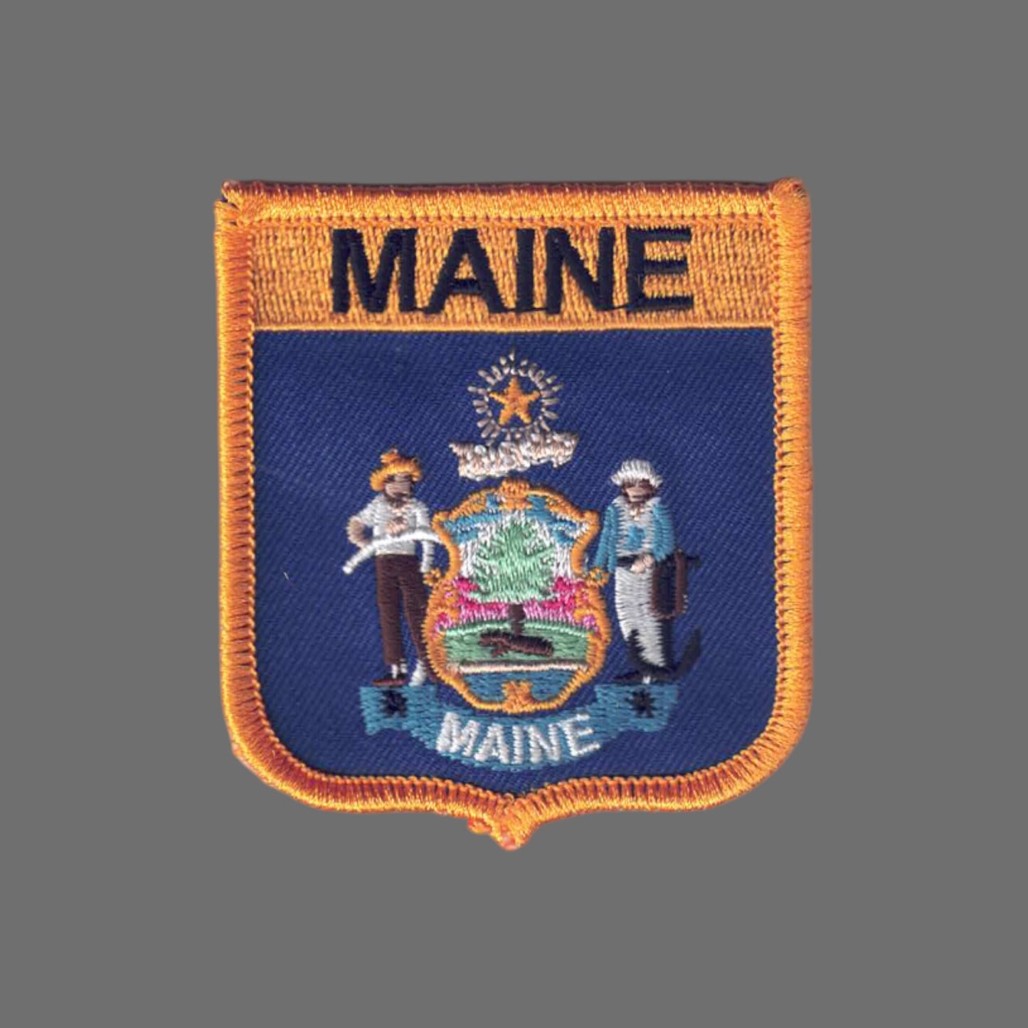MAINE Med Flag Shield Souvenir Patch - 1955