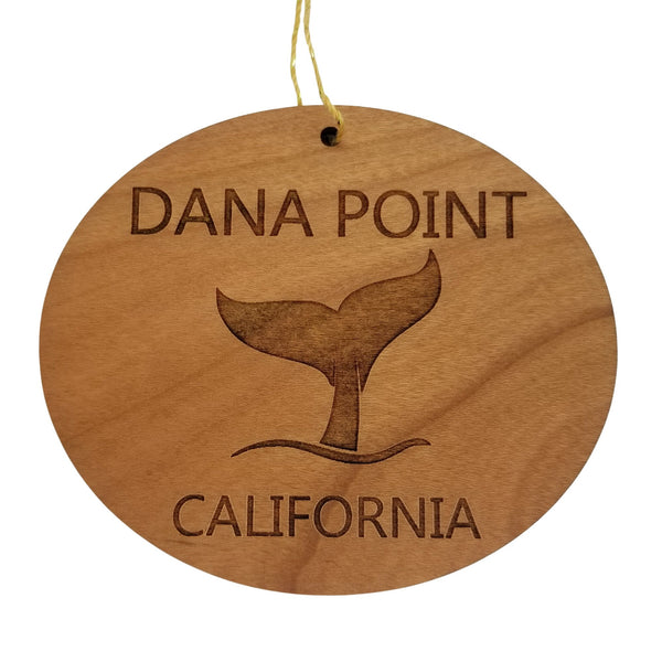 Dana Point Ornament - California Handmade Wood Ornament - CA Whale Tail Whale Watching - Christmas Ornament 3 Inch