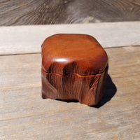 Wood Ring Box Redwood Rustic Handmade California #625 Storage Live Edge Mini Birthday Gift Christmas Gift Mother's Day Gift