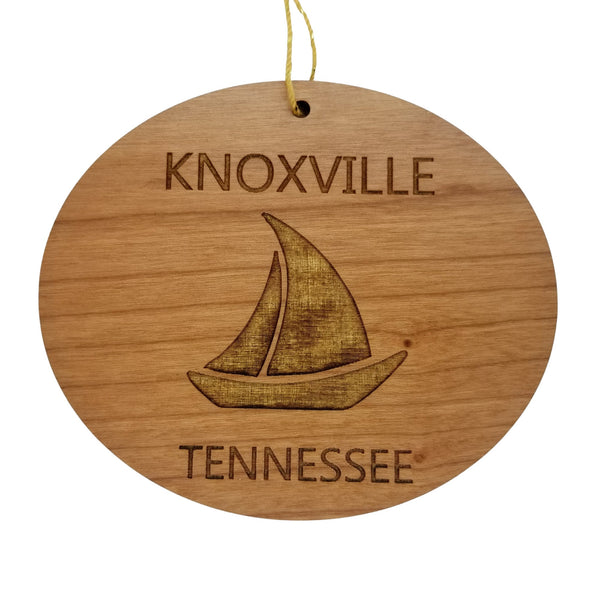 Knoxville Tennessee Ornament - Handmade Wood Ornament - TN Souvenir Sailing Sailboat - Christmas Ornament 3 Inch
