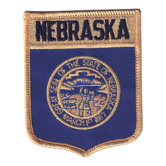 NEBRASKA LG Flag Shield Souvenir Patch - 2352