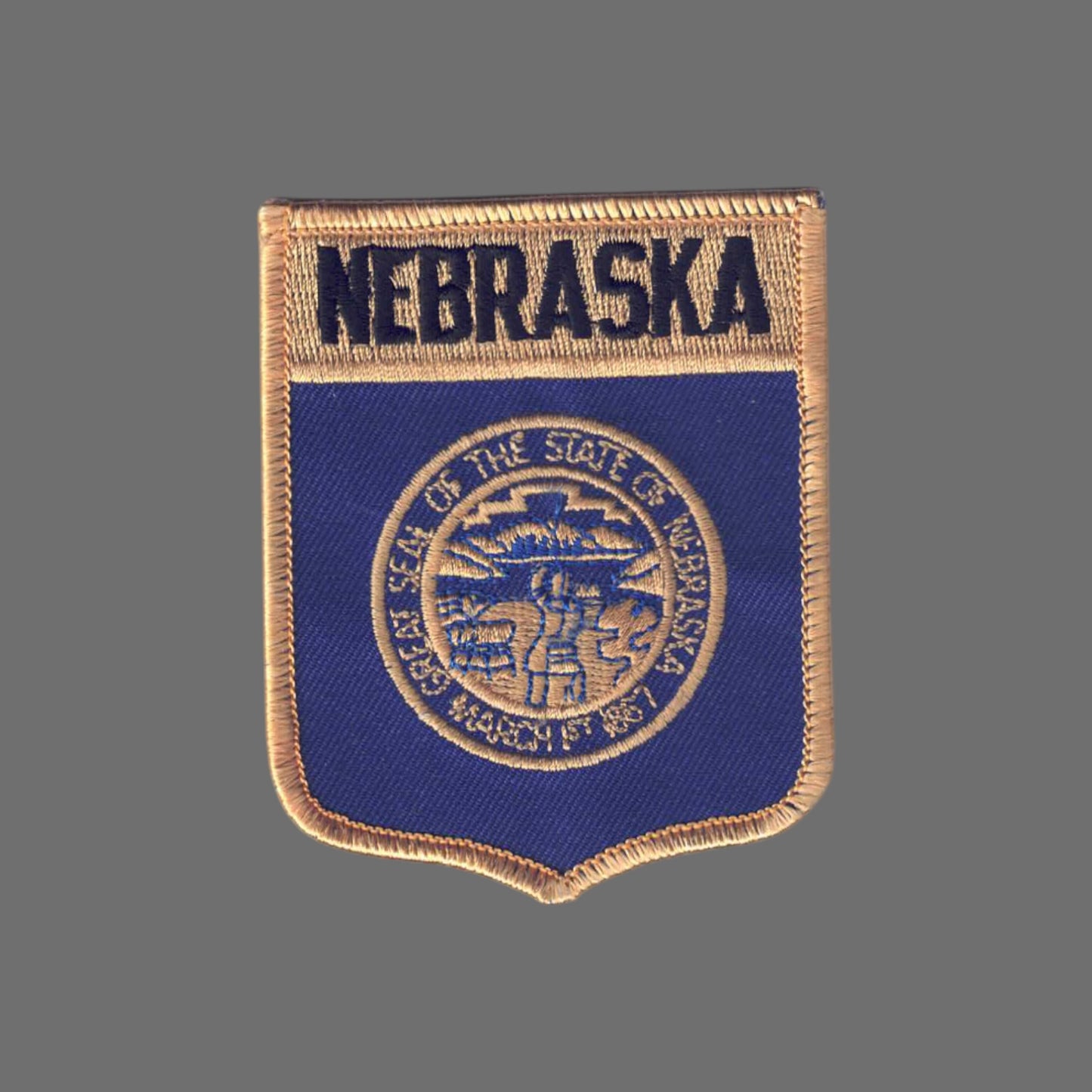 NEBRASKA LG Flag Shield Souvenir Patch - 2352