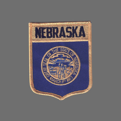 NEBRASKA LG Flag Shield Souvenir Patch - 2352