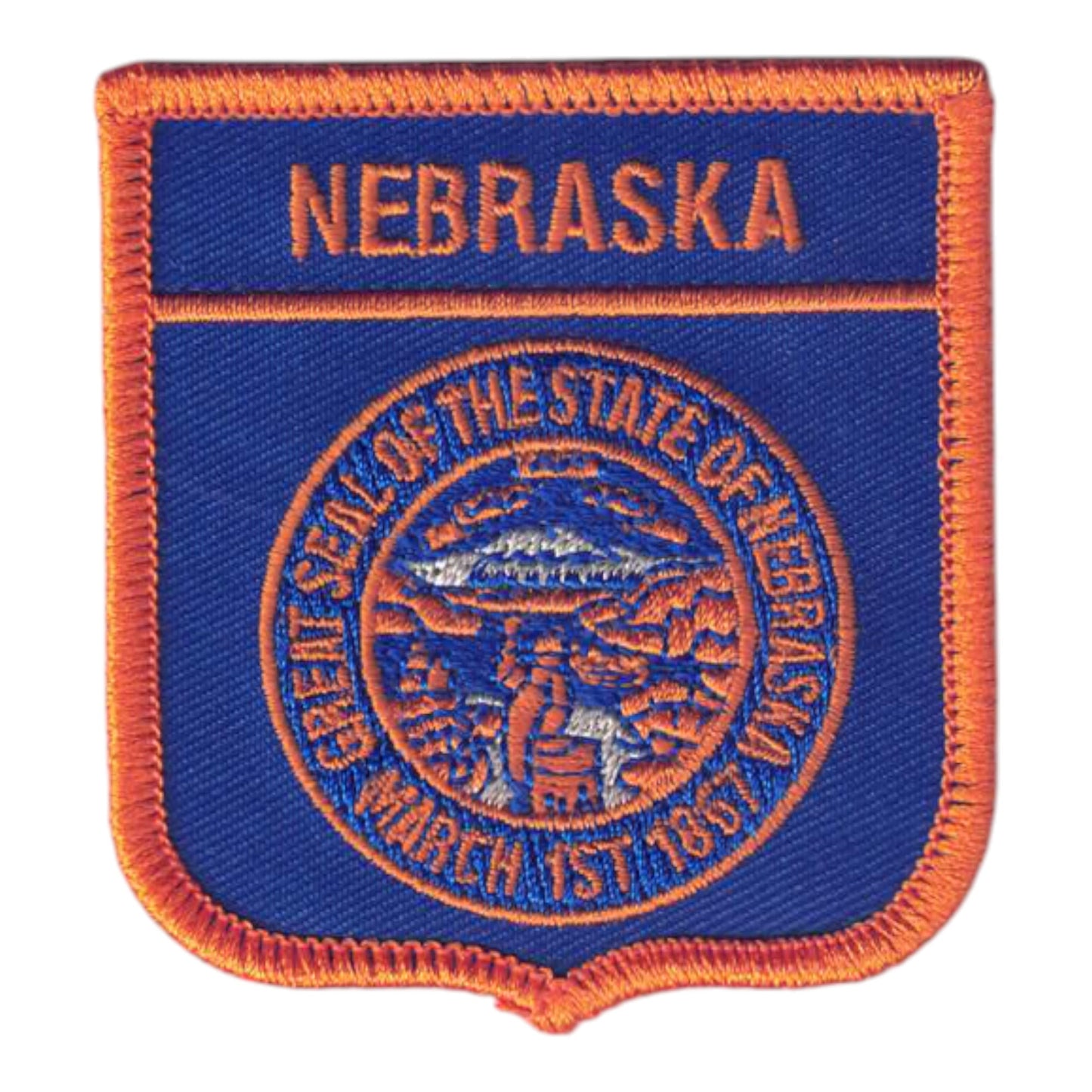 NEBRASKA Med Flag Shield Souvenir Patch - 2355