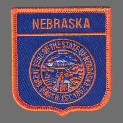 NEBRASKA Med Flag Shield Souvenir Patch - 2355