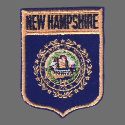 NEW HAMPSHIRE LG Flag Shield Souvenir Patch - 2452
