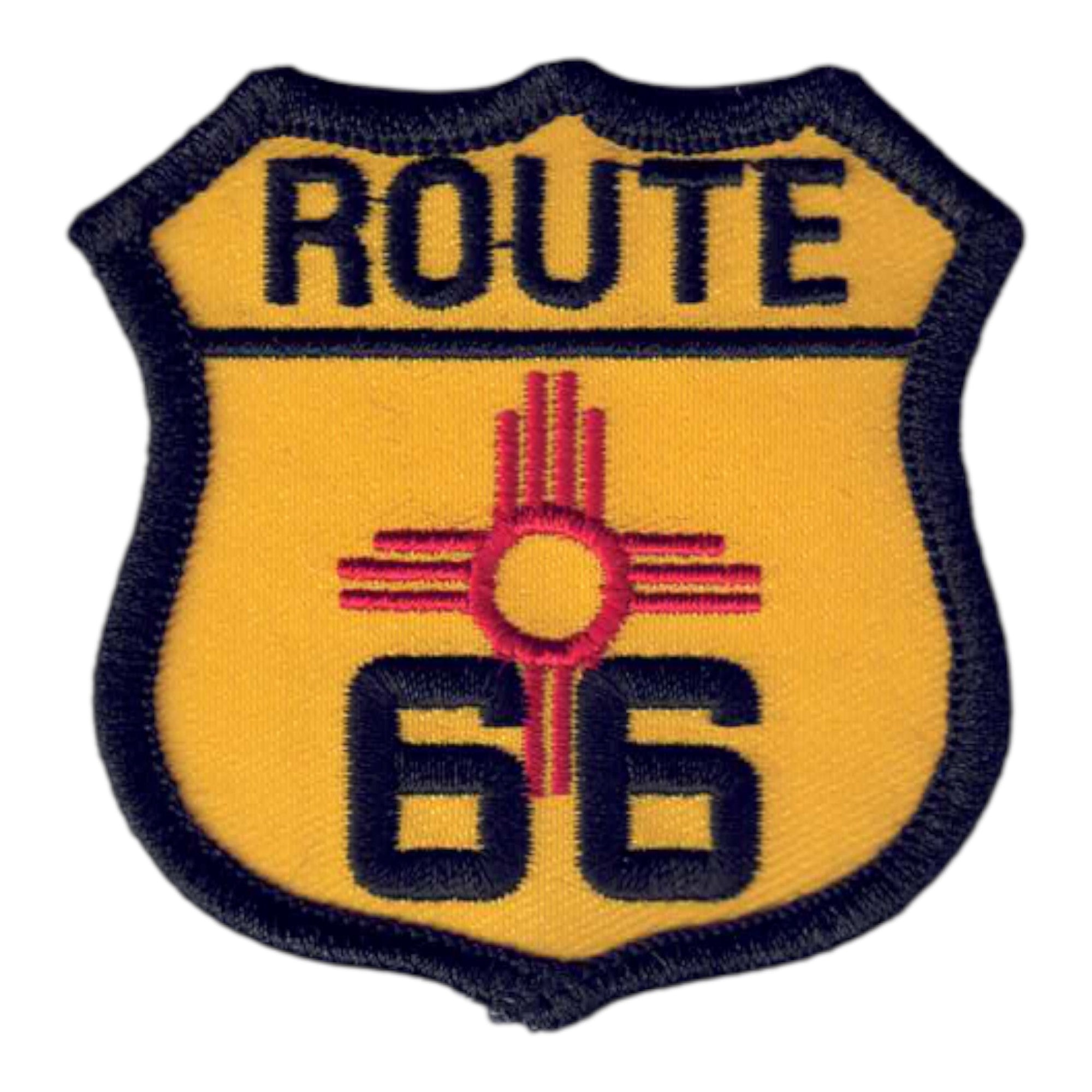 ROUTE 66 on New Mexico flag souvenir embroidered patch, NM – Happy Wood ...