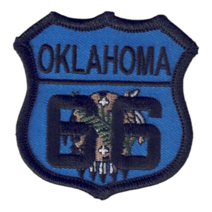 OKLAHOMA 66 on OK Flag Souvenir Patch - 2817