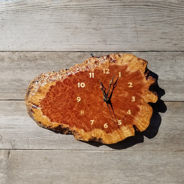 Redwood Burl Clock Table Shelf Mantle Desk Office Gifts for Men 2 Tone –  Happy Wood Products
