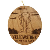 Yellowstone National Park Ornament Old Faithful Geyser Handmade Wood Souvenir Made in USA Travel Gift 3 Inch Christmas