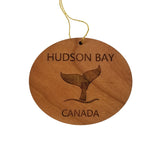 Hudson Bay Canada Ornament - Handmade Wood Ornament - Whale Tail Whale Watching - Christmas Ornament 3 Inch