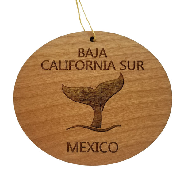 Baja California Sur Mexico Ornament - Handmade Wood Ornament - Whale Tail Whale Watching - Christmas Ornament 3 Inch