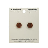 Wolf Earrings - Wood Earrings - California Redwood Stud Earrings - CA Souvenir Keepsake - Post Earrings - Wolf Head Howling