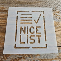 Nice List Stencil Reusable Cookie Decorating Craft Painting Windows Signs Mylar Many Sizes Christmas Winter Santas Nice List