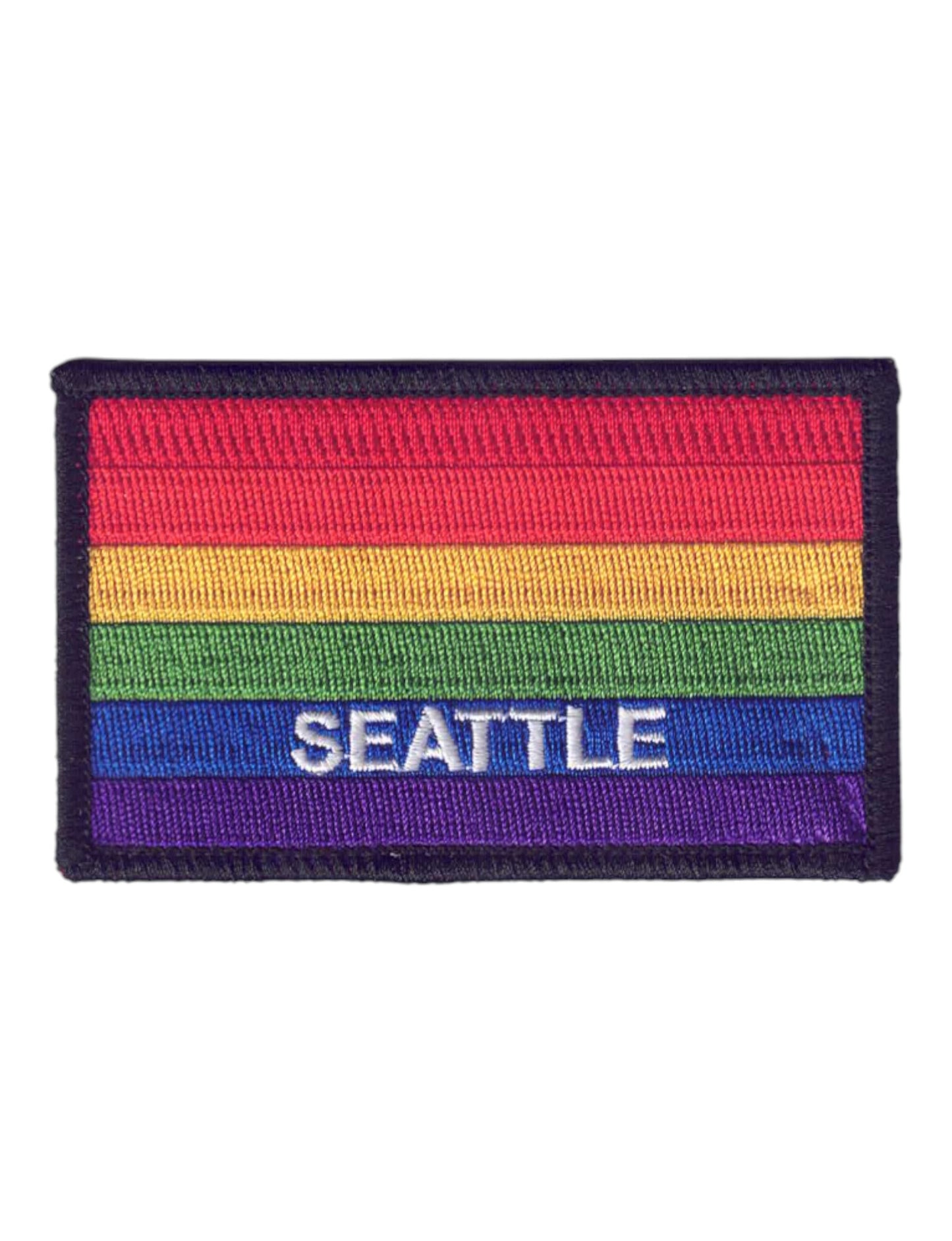 SEATTLE Rainbow Flag Black Border Patch -3399-01