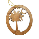 Charleston South Carolina Ornament Handmade Wood Ornament Souvenir SC Palm Tree Moon Travel Gift Made in USA