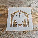 Nativity Stencil Reusable Cookie Decorating Craft Painting Windows Signs Mylar Many Sizes Christmas Winter Nativity Scene NO Animals