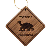 Tortoise Crossing Ornament - Tortoise Ornament - Wood Ornament Handmade in USA - Christmas Home Decor - Tortoise Gift Tortoise Lover