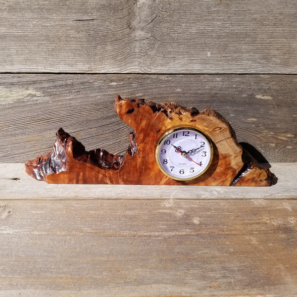 Redwood Burl Wood Clock Mantle Desk Office Gifts for Men 2 Tone Sittin –  Happy Wood Products