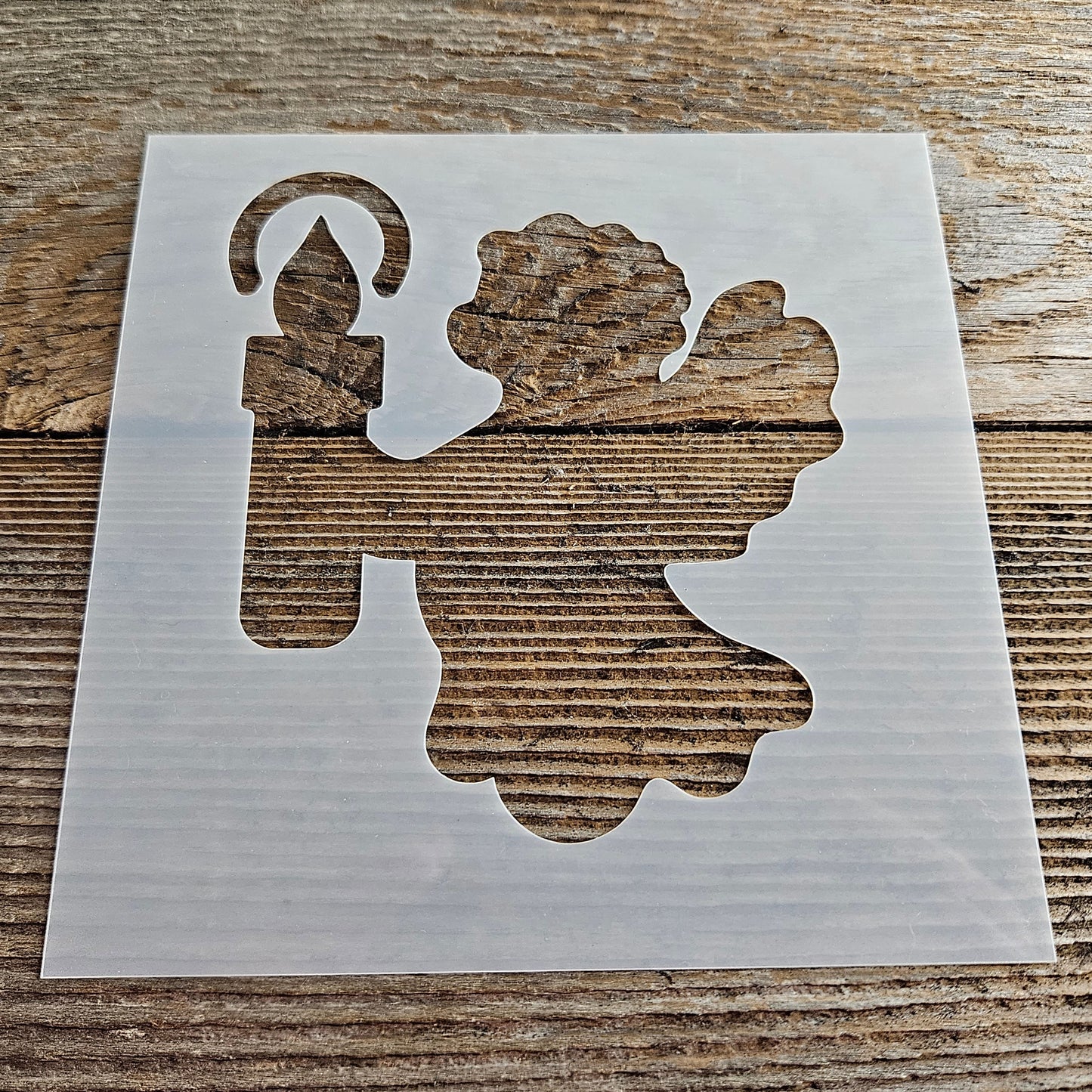 Angel With Candle Stencil Reusable Cookie Decorating Craft Painting Windows Signs Mylar Many Sizes Christmas Winter