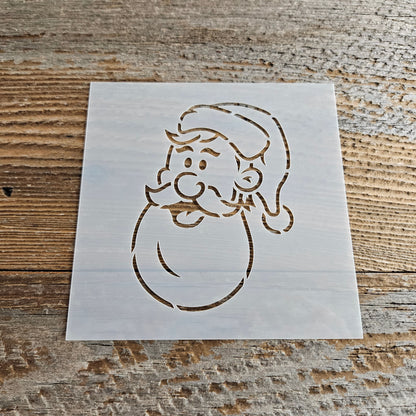 Santa Face Stencil Reusable Cookie Decorating Craft Painting Windows Signs Mylar Many Sizes Christmas Winter Cartoon Rounded Beard