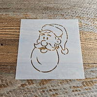 Santa Face Stencil Reusable Cookie Decorating Craft Painting Windows Signs Mylar Many Sizes Christmas Winter Cartoon Rounded Beard