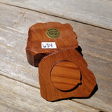 Wood Ring Box Redwood Rustic Handmade California #634 Storage Live Edge Mini Birthday Gift Christmas Gift Mother's Day Gift