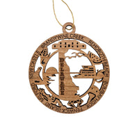 Delaware Wood Ornament -  DE Souvenir - Handmade Wood Ornament Made in USA State Shape Brandywine Creek Diamond Corn Bombay Hook